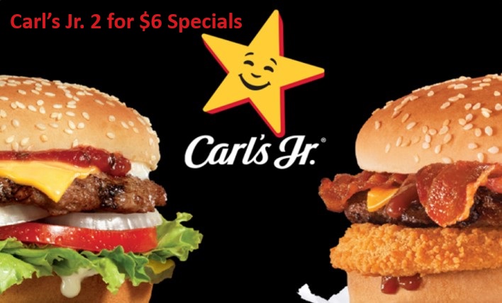 Carl’s Jr. 2 for $6 Specials
